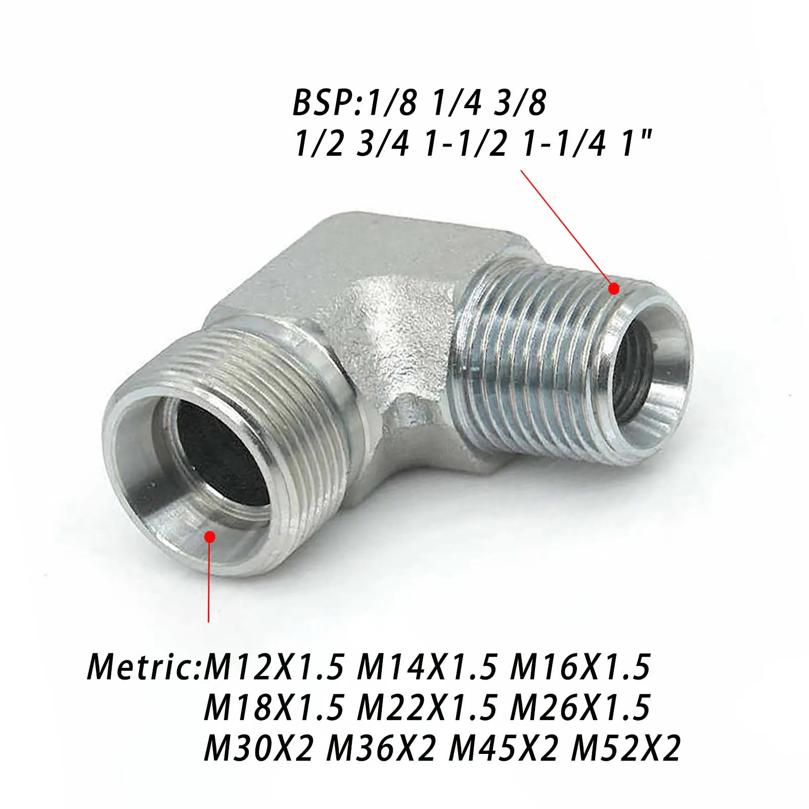 Stainless steel right angle elbow 1CT9 high-pressure oil pipe 24° cone hydraulic transition pipe joint British to metric thread