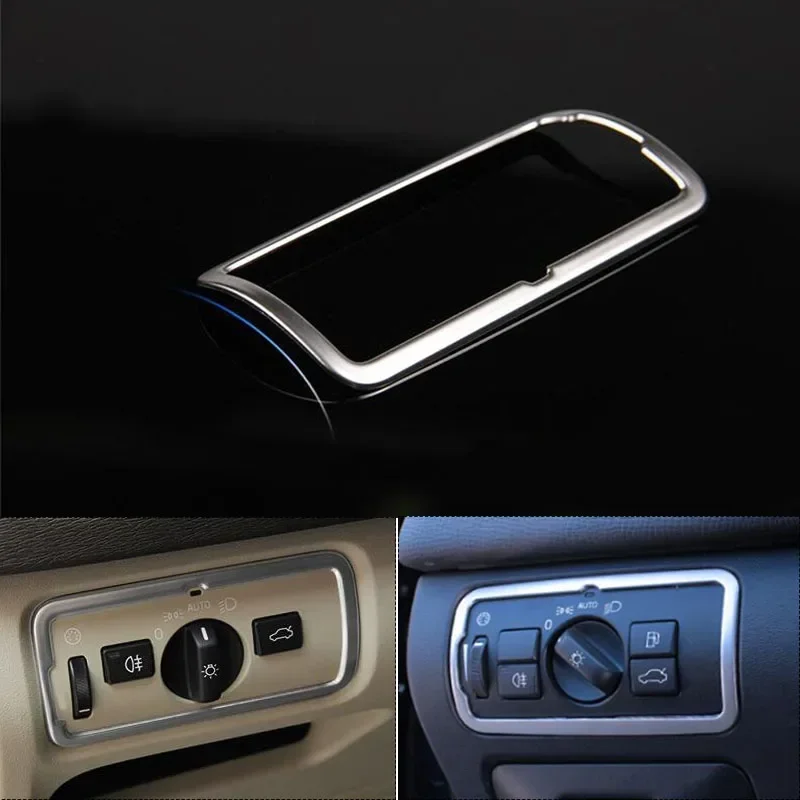 자동차 스타일링용 전자 핸드 브레이크 헤드 라이트 스위치 버튼 패널 트림 커버, 볼보 XC60 V60 XC70 S60 S80 V40 용, 1 개입