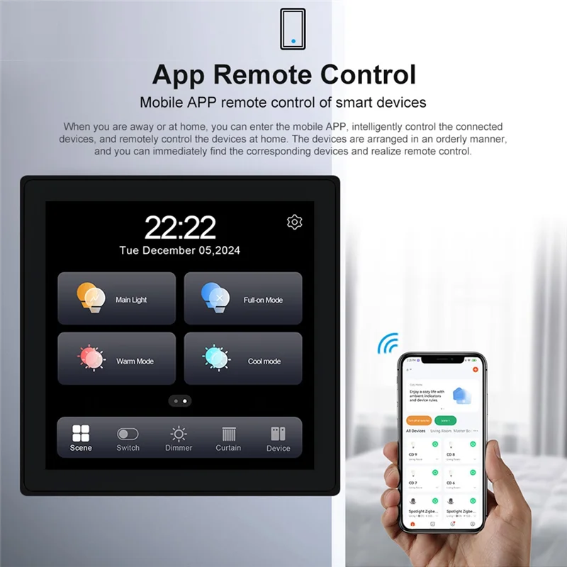 

AT63-Tuya Smart Control Panel Smart Control Panel Touch Screen Panel Switch Zigbee Intelligent Home Wall Push Light Switch White