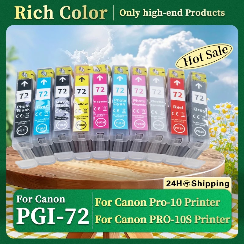 

72 PGI 72 PGI72 PGI-72 Premium Color Compatible Ink Cartridge for Canon PIXMA Pro-10 Pro-10s PRO-10S inkjet Printer