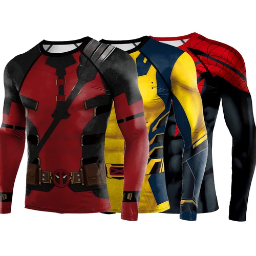 Camiseta de superhéroe, cómics de moda, Cosplay de araña, ropa deportiva de compresión para hombre, Jersey deportivo, camisetas deportivas para gimnasio para hombre