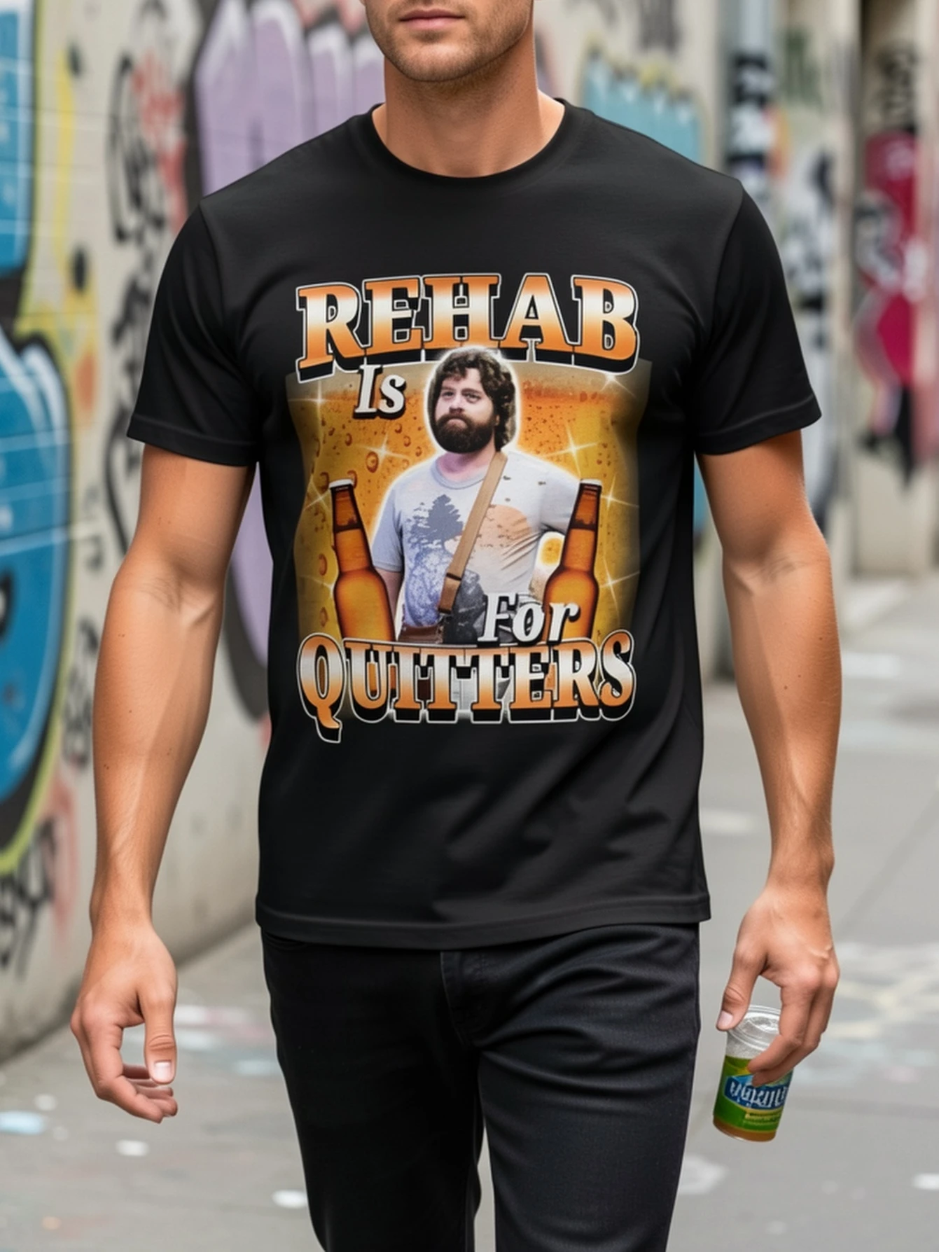 Men'S Women'S Rehabilitation Is Meant for Those Who Give Up Alan Humor Meme T Shirts Pattern Casual Tee Streetwear Unisex Shirt