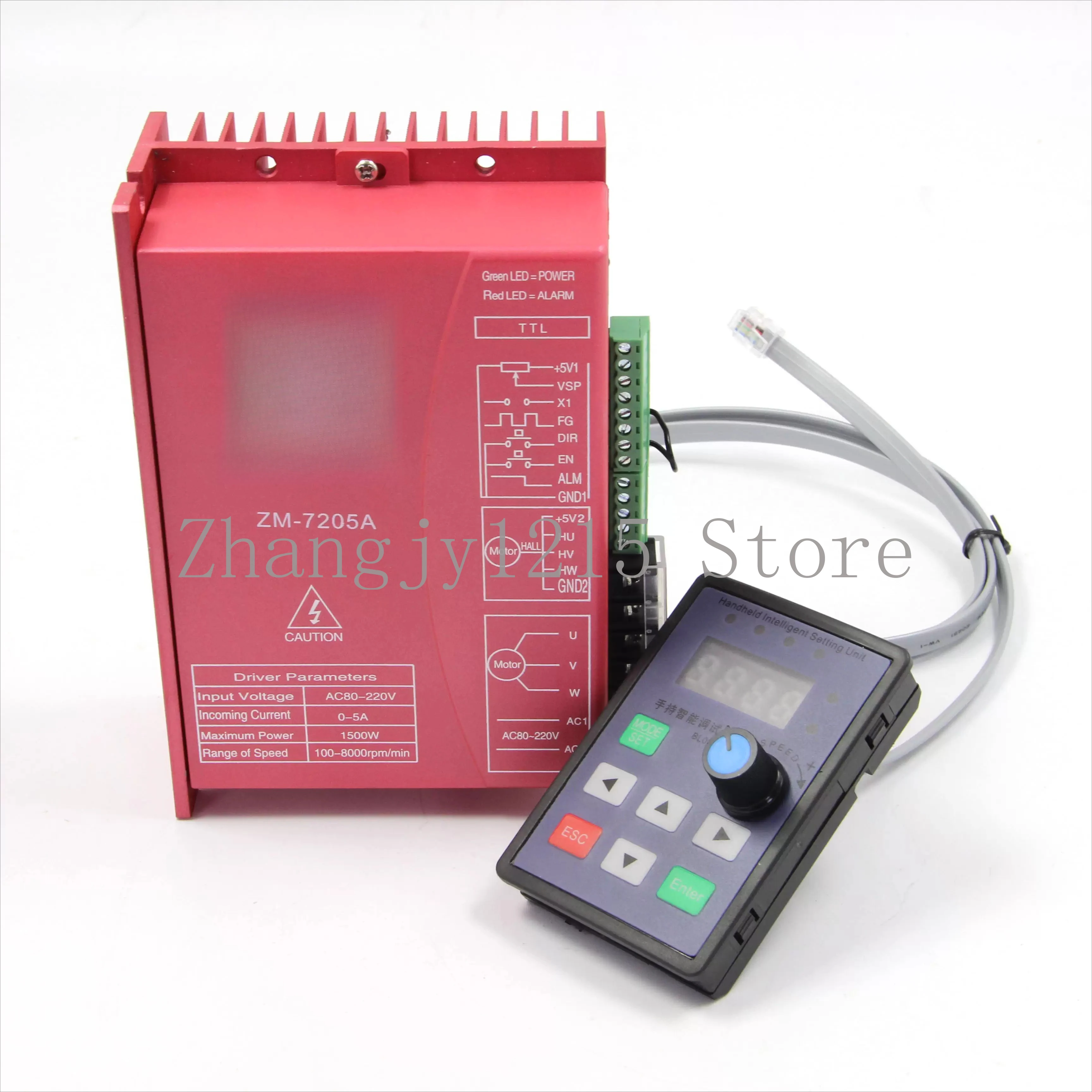 310V high voltage and high power DC brushless motor, driver 220V AC control ZM-7205