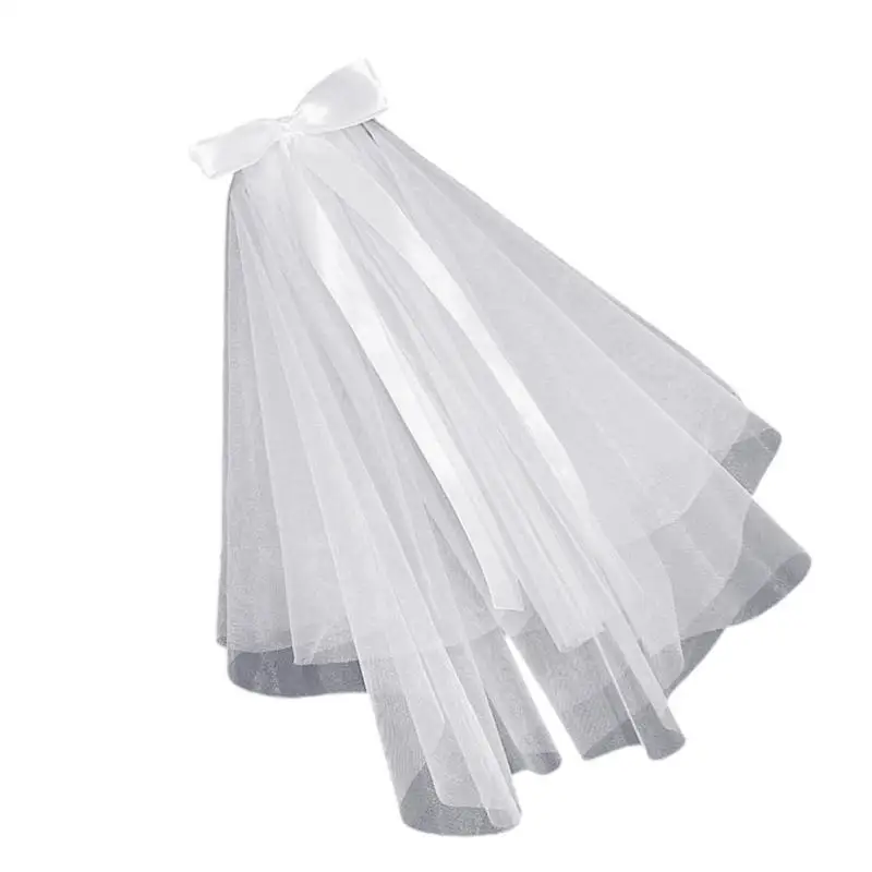 

A52E Short Tulle Veil Bridal Veil Hair Accessory for Weddings and Bachelorette Party