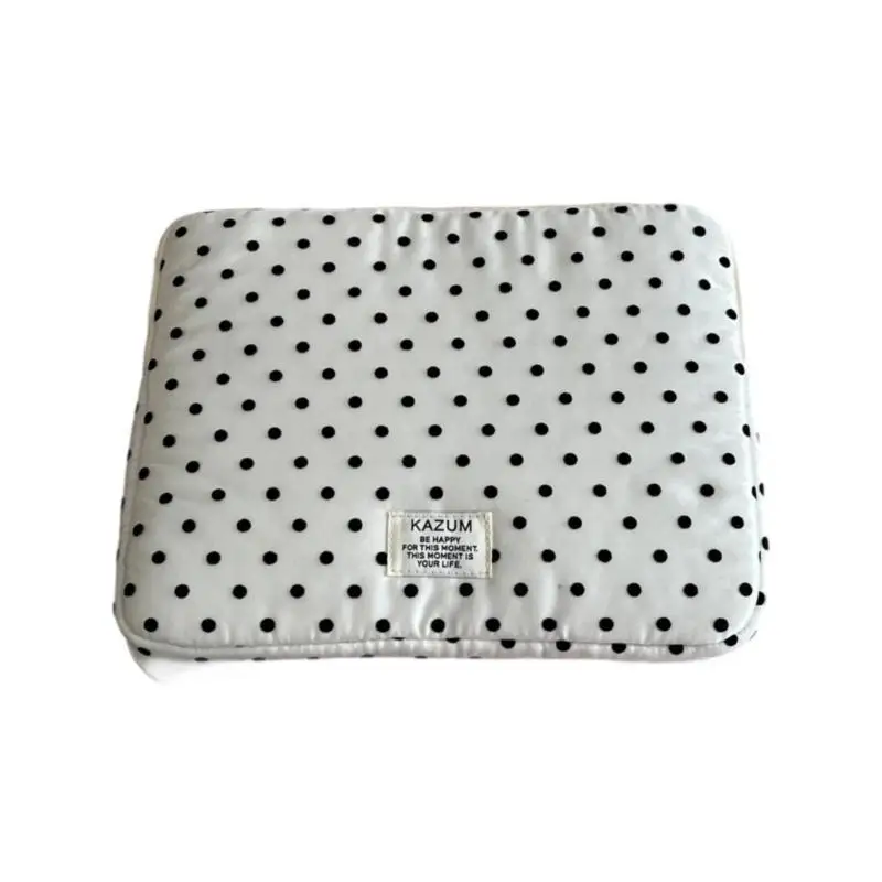 

652F Cotton Padded Commuters Laptop Bag Polkas Dot Design Shockproof Padding Ergonomic Shoulder Straps