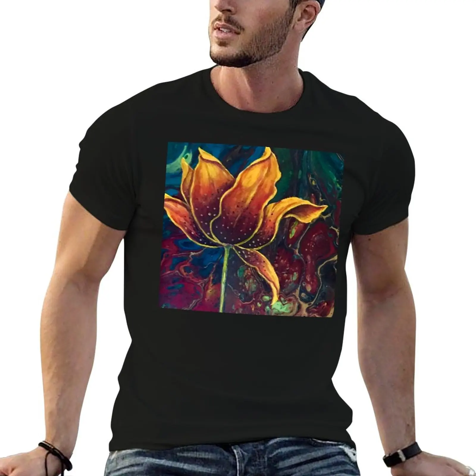 Beautiful Rich Lilly Flowers T-Shirt Aesthetic clothing customizeds cheap stuff anime figures funny t shirts men