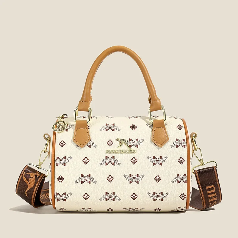 

2025 New! Women's Classic Printing Boston Bag - Simple and Atmospheric, Ideal for Commuting and Travel, Handbag and Shoulder Bag