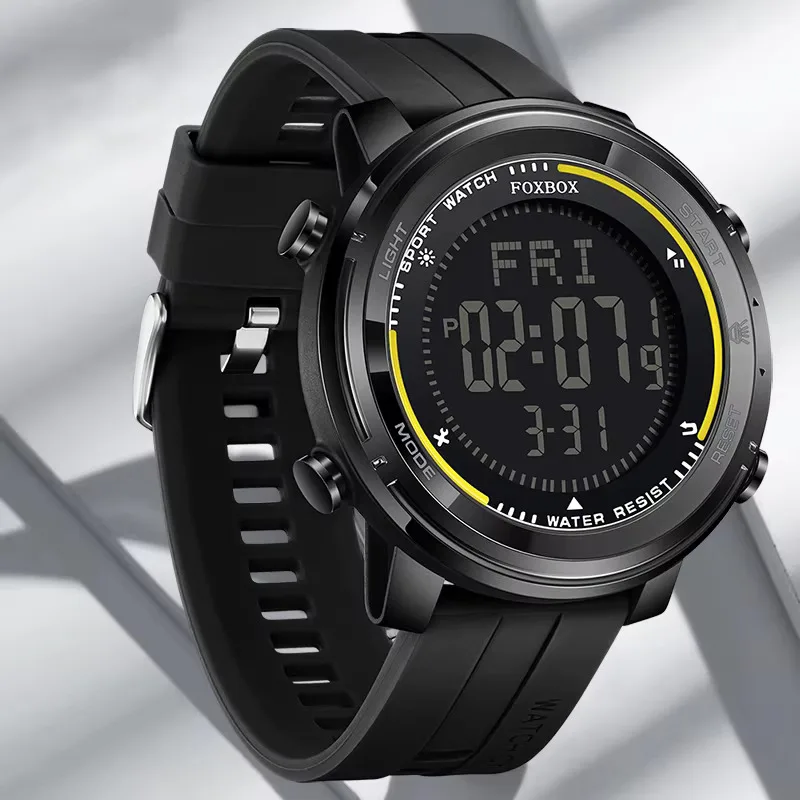 

Электронные часы FOXBOX для мужчин: модные, повседневные, спортивные, цифровые, с фонариком, водонепроницаемые, светящиеся, с календарем