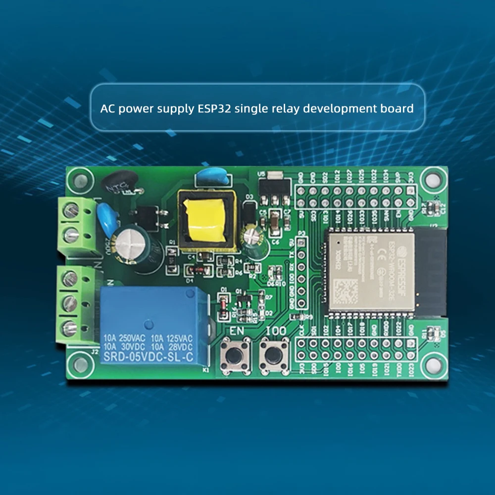 AC90-250V ESP32 واي فاي بلوتوث واحد وحدة تبديل التتابع مجلس ESP32 مجلس التنمية 4M بايت فلاش I/O UART تنزيل ميناء