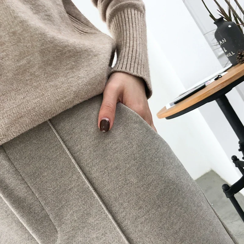 Ladies Loose Pencil Pants 2024 Spring Winter Trousers OL Style Wool Female Work Suit Pant Trousers Capris Women Clothing 6648