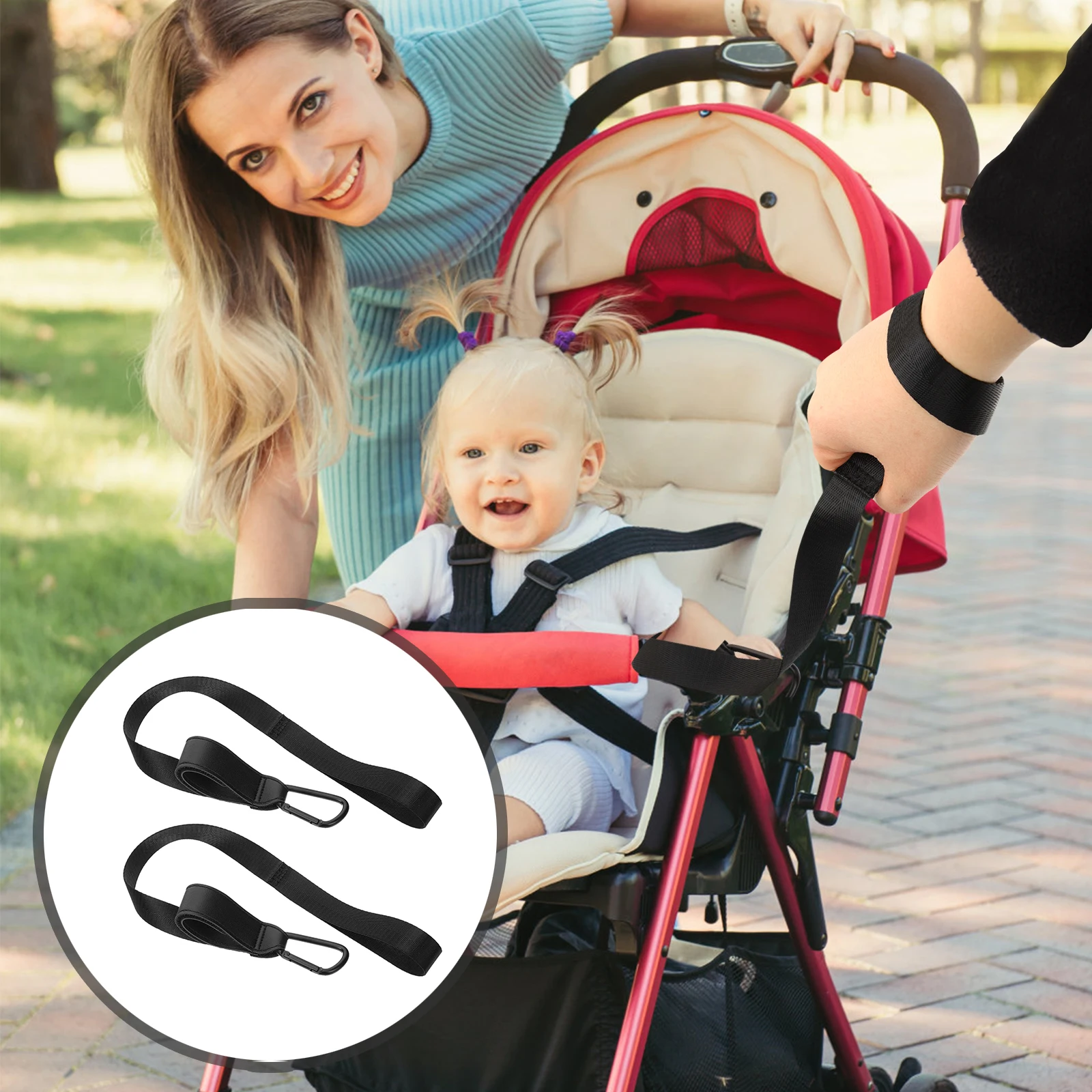

2 pcs Baby Straps Pushchair Harness Pushchair Harness Belt Belt Black Durable Heavy Duty Multipurpose Safe Reliable