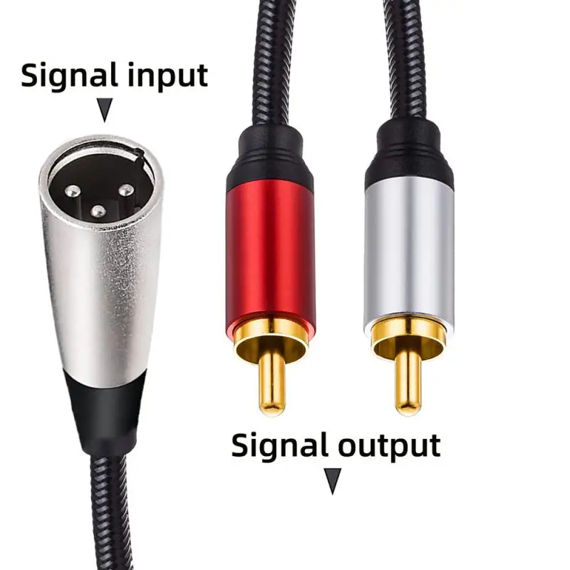 Xlr To 2rca Workmanship Gold-plated Reject Current Noise High Fidelity Stereo Accurate Measurement Xlr-rca Audio Cable 64.00g