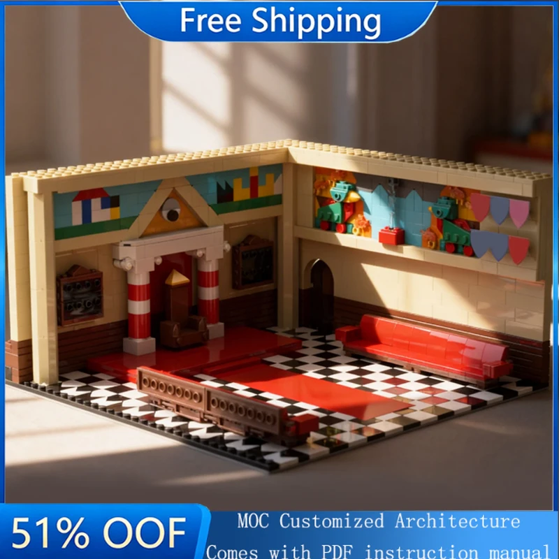 

New 1047 PCS MOC Famous Architecture Series Freemason Hall Model Customize Puzzle Technology Creative Assembly Toys For Children