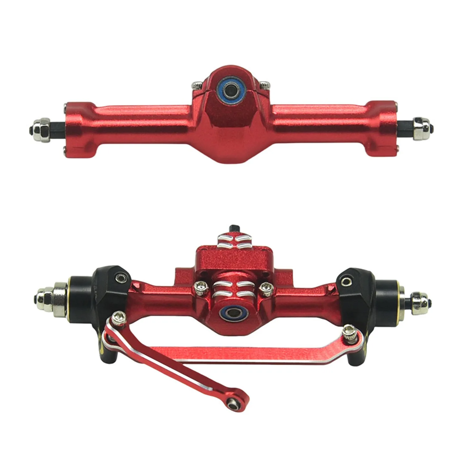 

SCX30 Aluminum Front/Rear Axle with Brass Kunckles/Steering Link/Gear/Bearing/CVD Whole Set for SCX30 Cars Upgrade Parts