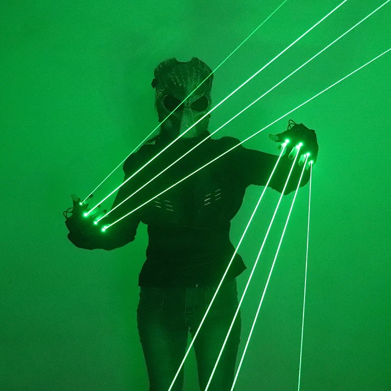 532nm สีเขียวเลเซอร์ถุงมือ Beam Flash Finger Single Point Big Beam Lazer Cannon LED ปาล์มส่องสว่างถุงมือสําหรับ DJ Club Party