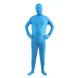 Elastic Jumpsuit Breathable Unisex Halloween Jumpsuit with Hooded Long Sleeves Zipper Back Tight Fit Bodysuit Costume for Party