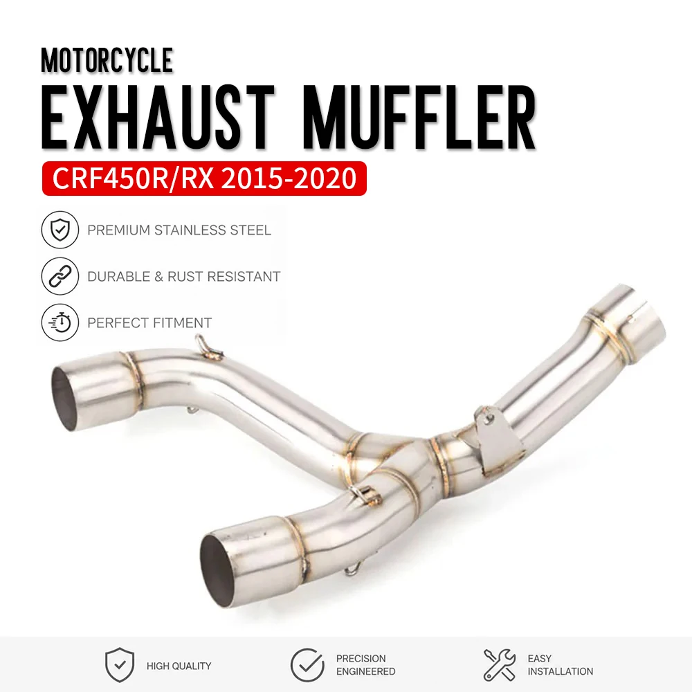 CRF450R Motorcycle Exhaust Muffler Middle Link Pipe CRF450RX 2015-2020 For HONDA Drum Removal Connect Slip On Connector
