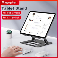 Portable Tablet Holder Universal Aluminum Alloy Foldable Holder for IPad Tablet Desktops Holder Adjustable Mobile Phone Stand