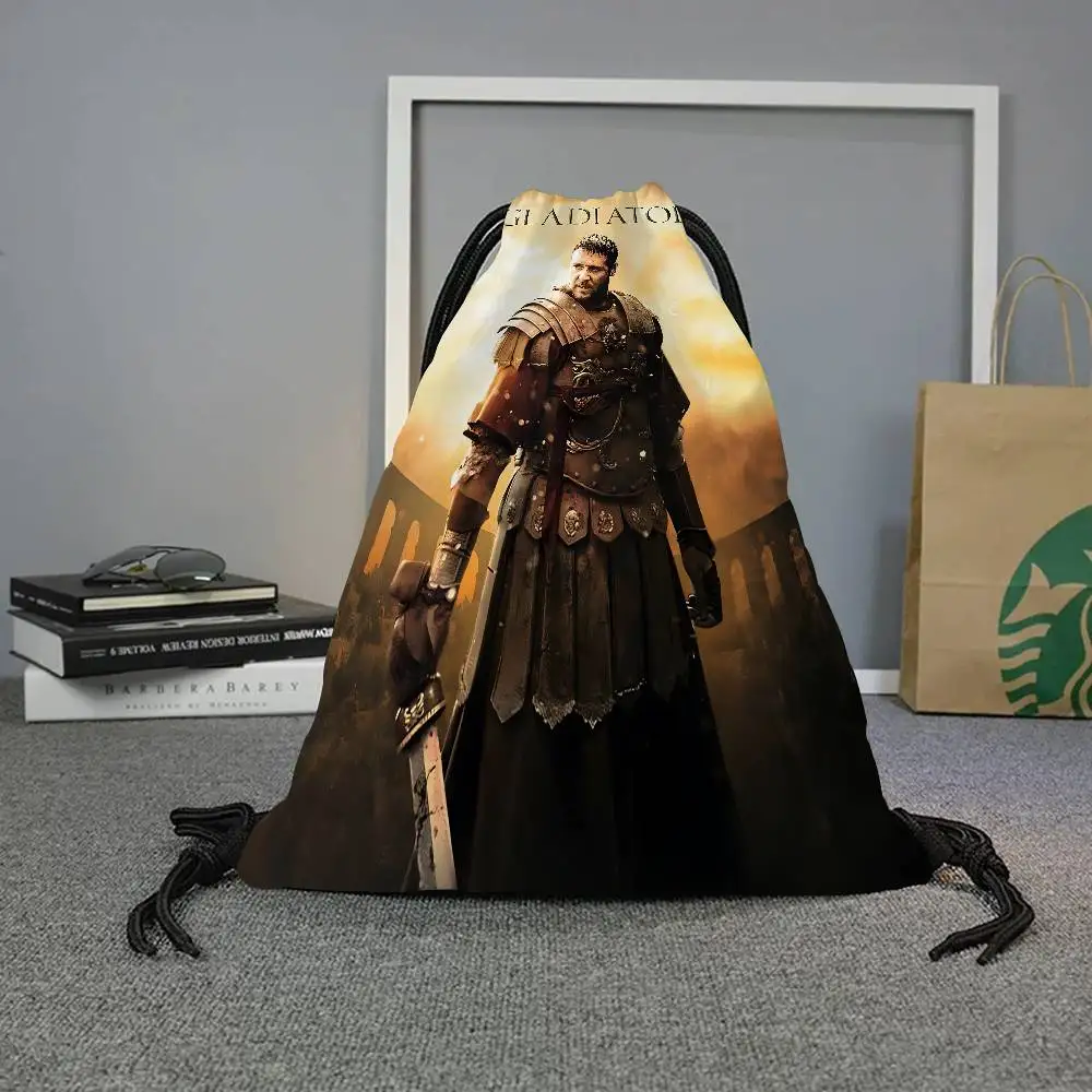 1 قطعة الفيلم الكلاسيكي G-Gladiator طباعة الرباط أكياس حقائب للهدايا الحفلات ، الرباط حقائب الظهر الرياضة الصالة الرياضية السفر الترفيه استخدام #4