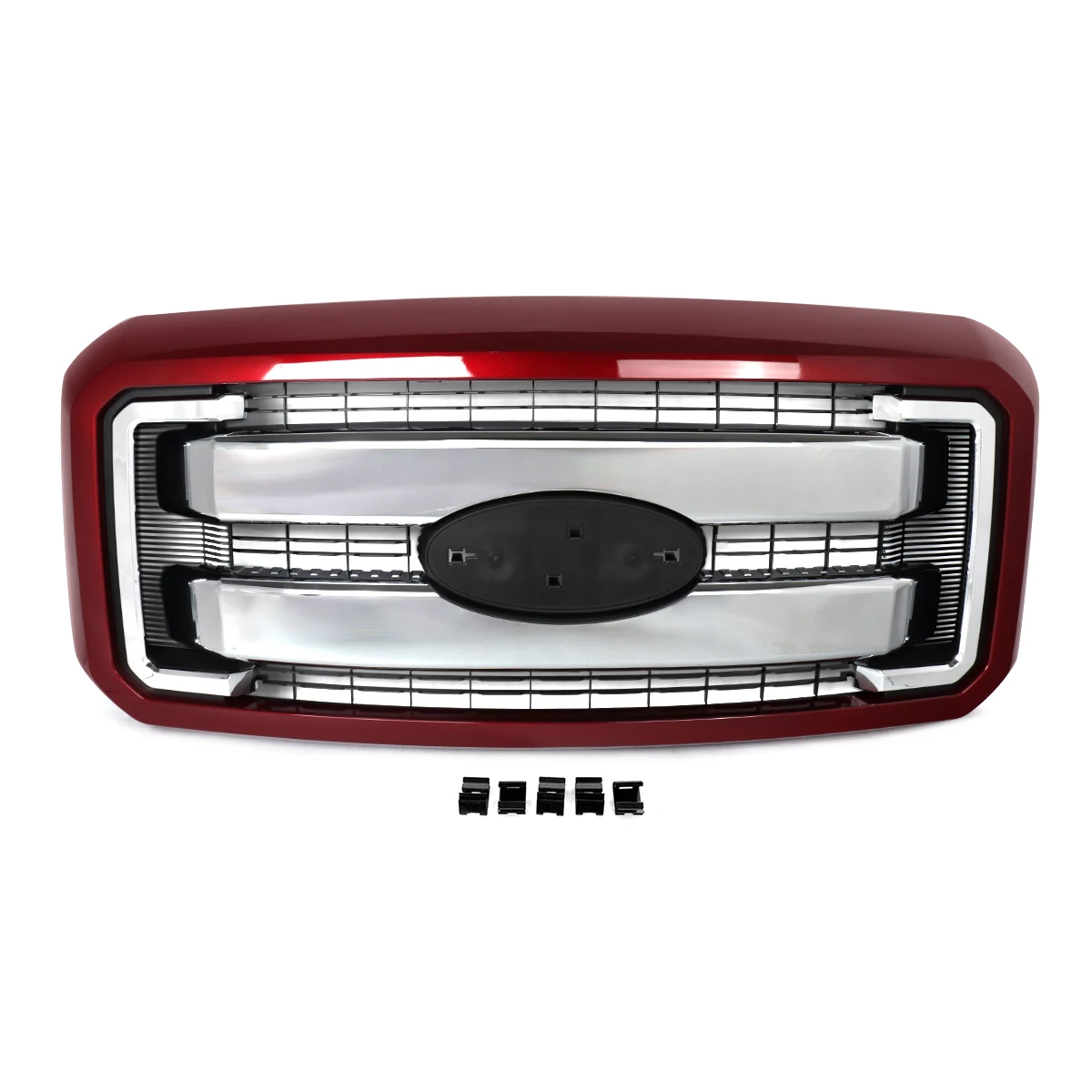 Front Grille Assembly Modified For Ford F250 Grill F350 F450 F550 Super Duty 2011-2016 Ruby Red Metallic RR Front Bumper Grilles