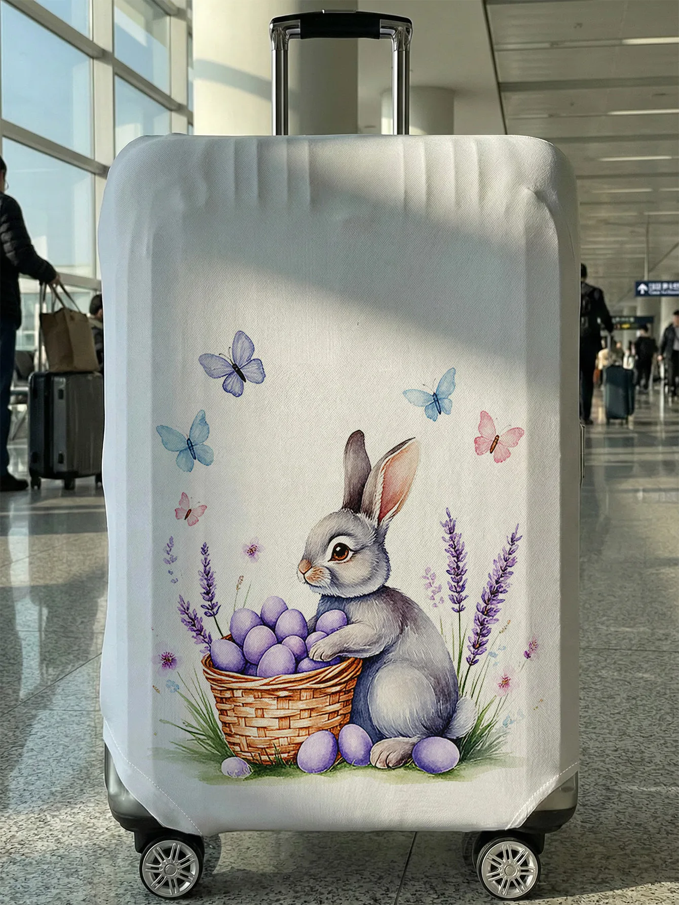 

Защитный чехол для багажа с изображением пасхального кролика и пасхального яйца, подходит для чемоданов 18-32 дюймов, чехлы для ручек чемоданов, аксессуары для путешествий.