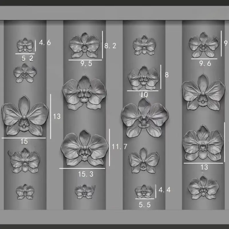 Forma silikonowa 3D na paznokcie w kształcie kwiatu falenopsis, DIY, słodki motyl, orchidea, szablon do manicure, forma do rzeźbienia, narzędzia do zdobienia paznokci.