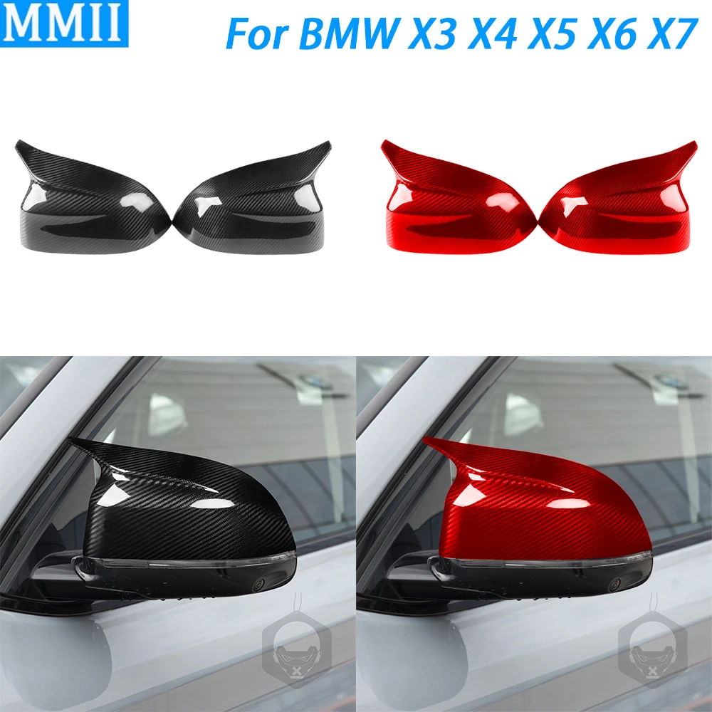 

For BMW X3 G01 X4 G02 X5 G05 X6 G06 X7 G07 2021-2024 Real Carbon Fiber Rearview Mirror Panel Cover Car Decoration Accessories