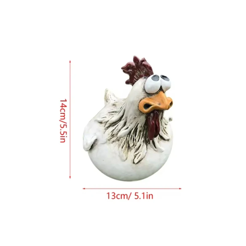 Miniso مضحك لطيف سياج الدجاج تمثال للتزيين الراتنج حديقة الدجاج والدجاجة النحت الحرفية فناء ديكور المنزل