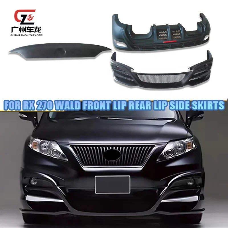 Wald Style Car Bodykit For Lexus RX270 RX350 RX450H Front Rear Diffuser Lip With Brake Light Rear Spoiler Car Exterior Parts