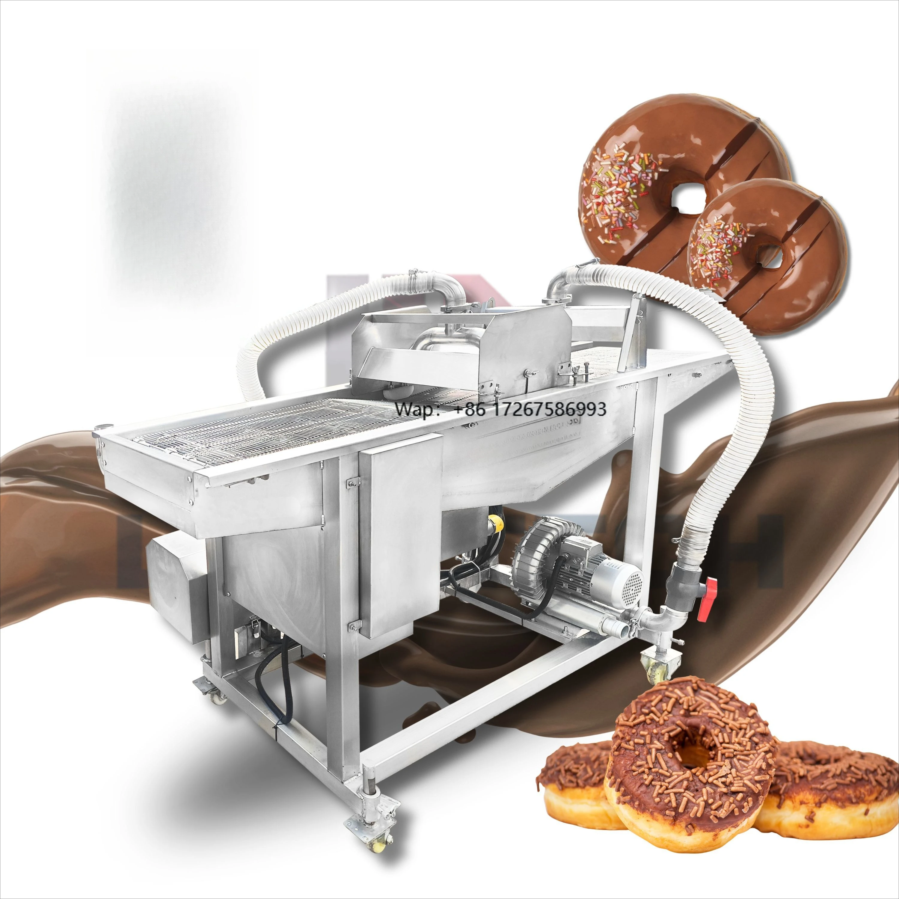 Stainless Steel Chocolate Coating Machine Automatic Enrobing Equipment for Confectionery Candy Bar Production