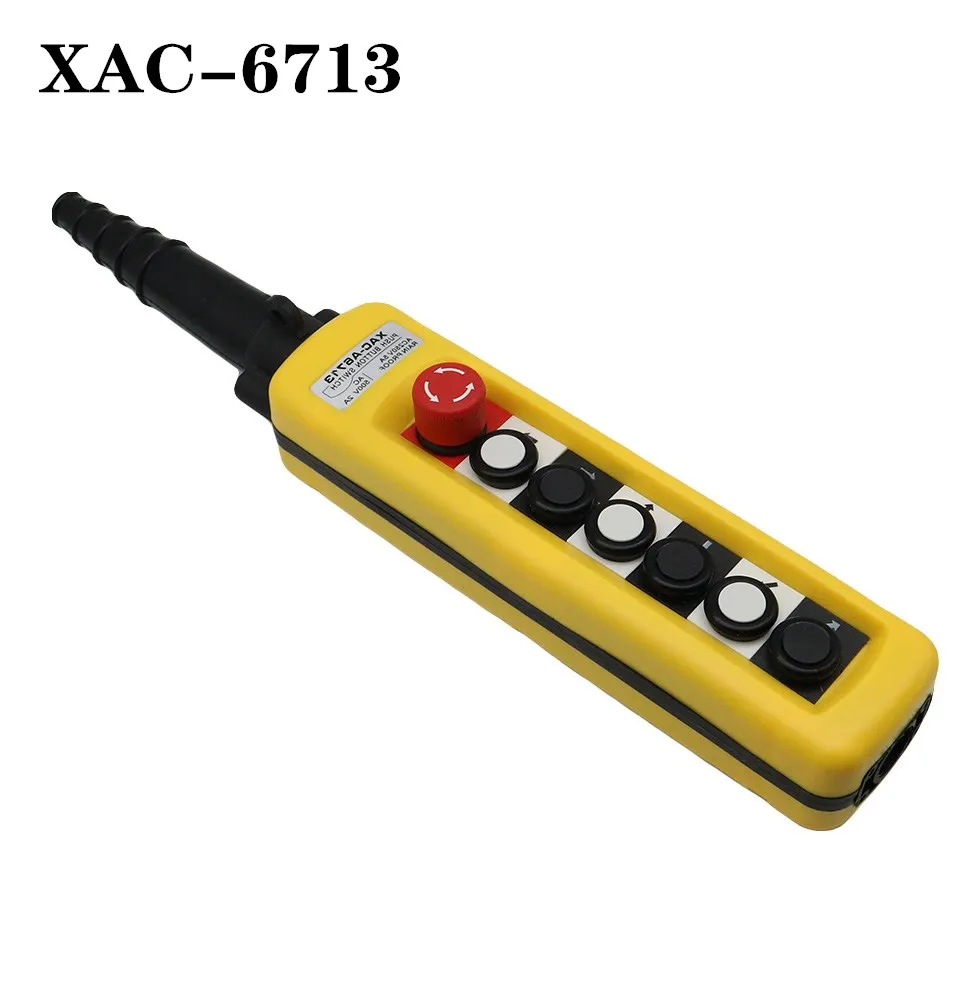 

XAC-A6713 Rainproof Industrial Electric Crane Hoist Control Push Button Switches 7 Buttons 250V 5A 500V 2A