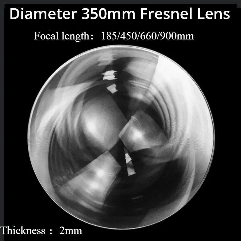 1PCS 350mm Large Optical PMMA Fresnel Lens Focal Length 185mm 450mm 660m 900mm Solar Concentrator Large Plastic Magnifying Glass