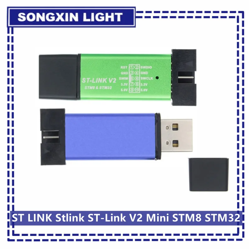 ST LINK Stlink ST-Link V2 Mini STM8 STM32 Simulator Download Programmer Programming With Cover DuPont Cable  ST Link V2