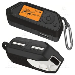 Flipper Zero Full Protective Case with Carabiner Anti-fall Anti-scratch Anti-slip Black Silicone Soft Shell Cover Accessories