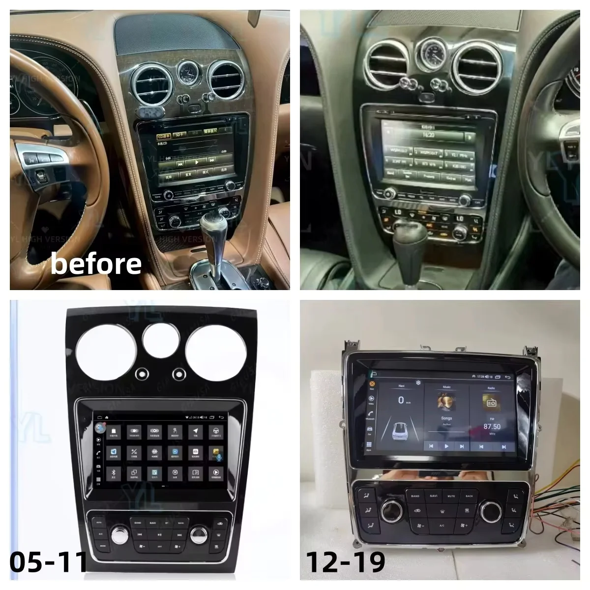 9 inch Multimedia  Android Player For Bentley Continental GT Flying Spur 2005-2019 Radio CarPlay Stereo Receiver Auto 4G