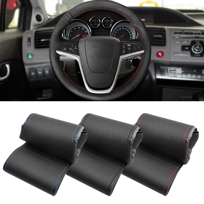 For Opel Vauxhall Holden Astra J 2009-2015 Meriva B 2010-2017 Zafira C 2011-2016 Car Steering Wheel Hand Stitched Leather Cover