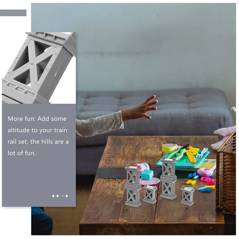 

Набор из 9 деревянных опорных элементов для железнодорожных мостов, из высококачественного пластика, недеформируемые, для любителей и детских игрушечных железнодорожных макетов