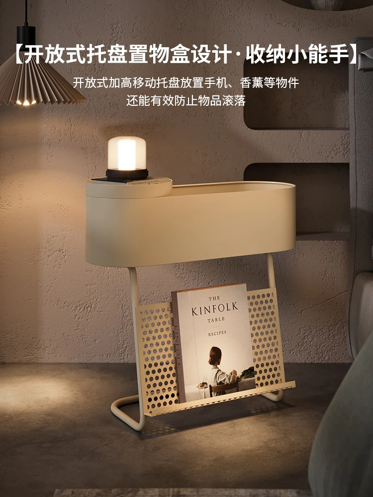 

Cream wind bedside table replaces creative black and white small tea side , simple modern formaldehyde-free movable