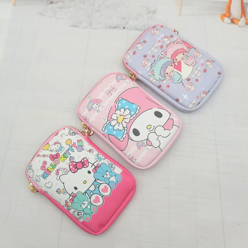 Sanrio Hello Kitty Messenger Bag śliczny Cardcase Cinnamoroll torba Anime moja melodia portfel Kuromi dziecięca portfel Y2K