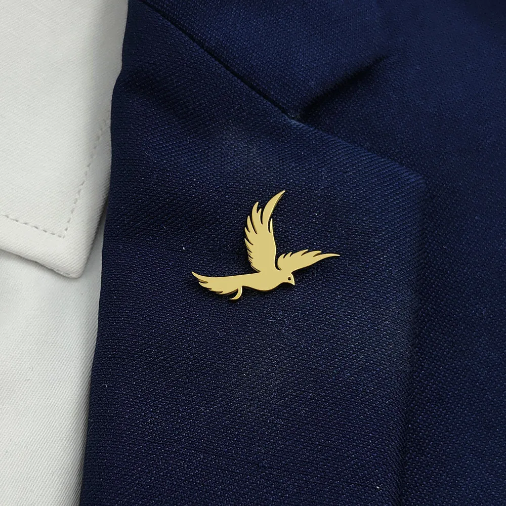 Cross border new flat cutting suit stainless steel bird accessories swallow brooch jewelry in stock