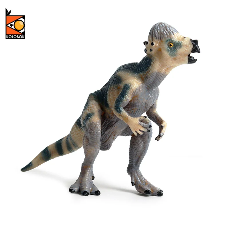 Kolobok 11x4.5x8.5cm Jurassic Dinosaur Pachycephalosaurus Action Figures Animal Model PVC High Quality Collection Kid Gift Toy