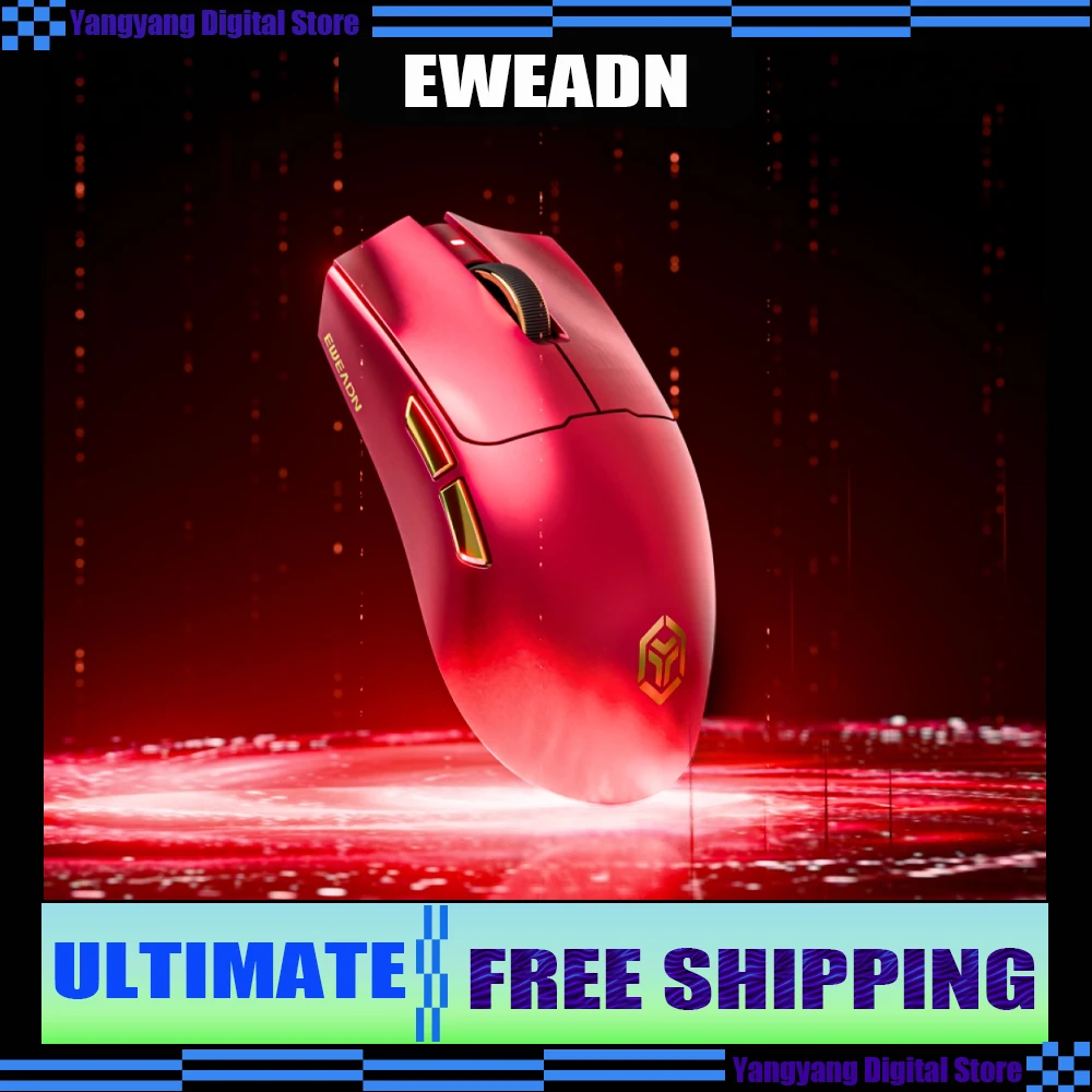 

EWEADN S9 Ultimate Gaming Mouse Dual 8K Polling 42K DPI PAW3950 Nordic 52840 Lightweight Wireless Mice Accessory for Gamer Fps
