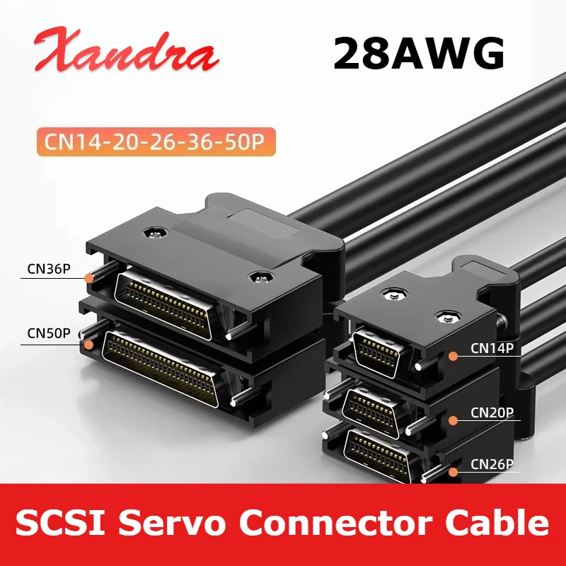 50Pin Control Data Signal SCSI Line 14/20/26/36Pin High-density Cord 68Pin Male to Male Industrial Servo Drive Connection Wire