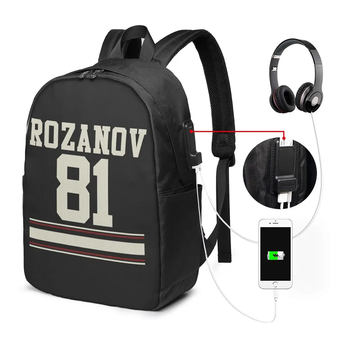 

Heated Rivalry Ilya Rozanov Jerrsey Backpack Travel Notebook Bag Computer College Student School Bag Laptop Shoulder Bags