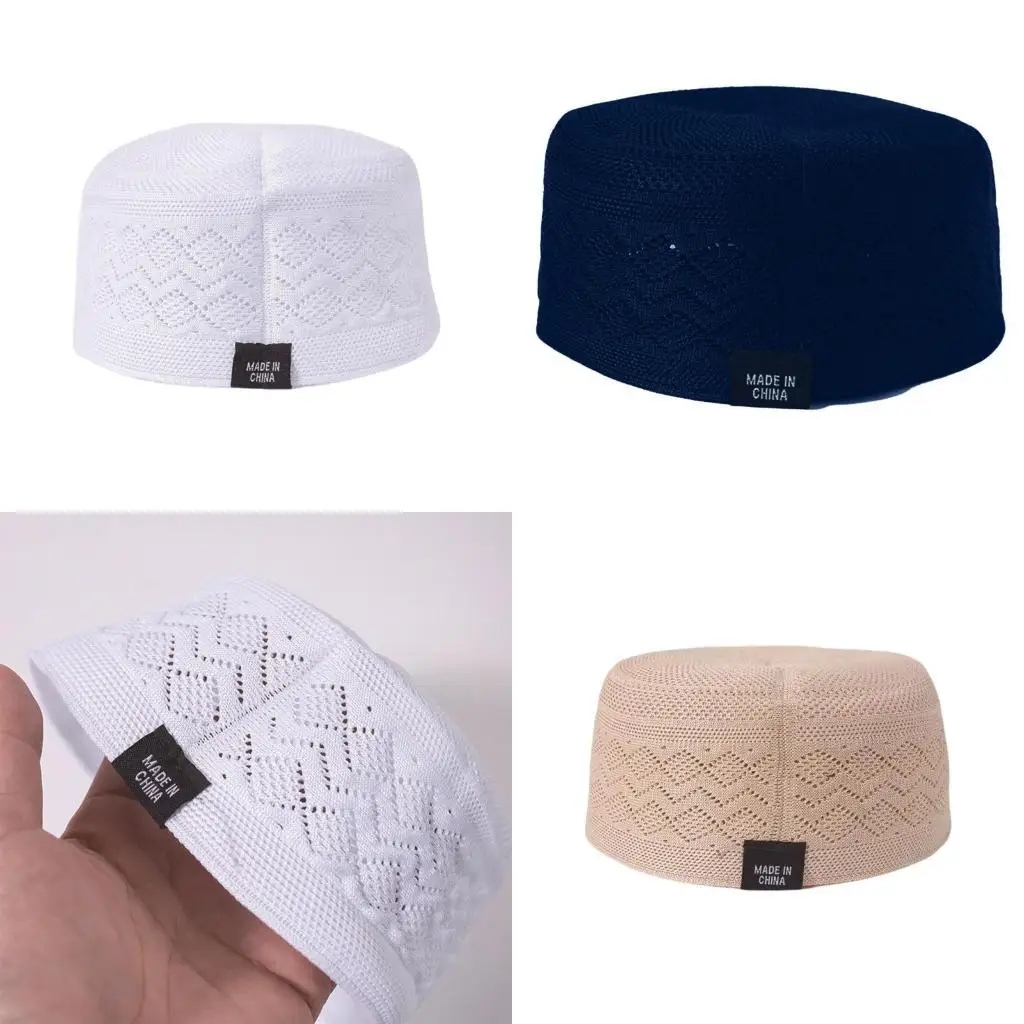 

39BD Классические мусульманские молитва Kufi Hat Soft Turban Hat для мужчин с дизайном Hollowout для культурных мероприятий,
