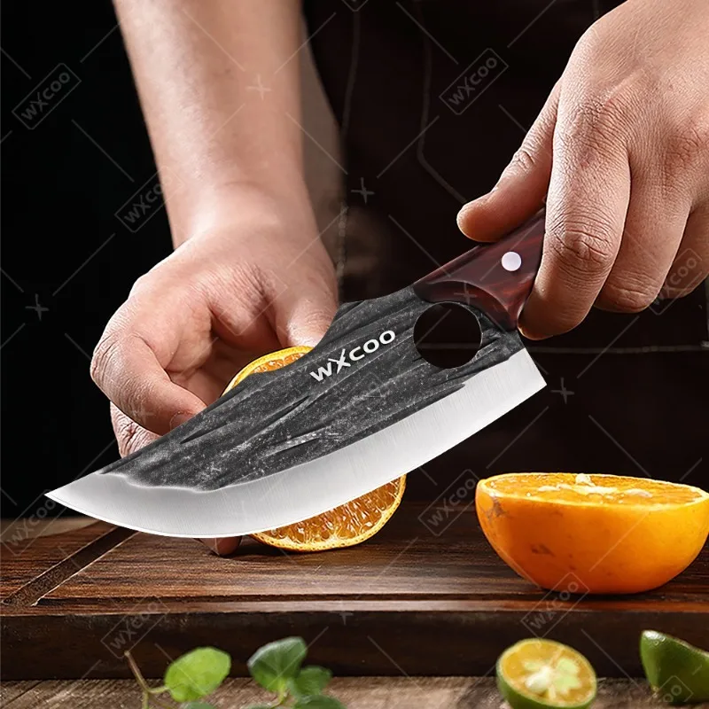 WXCOO Forged Slaughter Boning Knife Kitchen Knife Butcher Meat Fish Bone Fruit Vegetables Cutting Tools Meat Cleaver