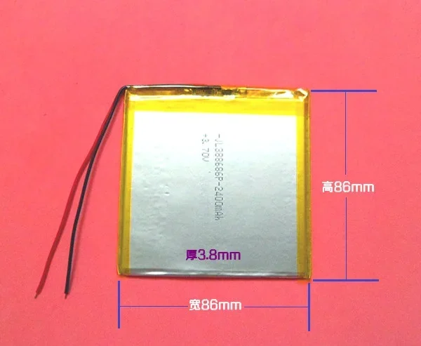Новая большая емкость 3,7 В 388686   полимерная литиевая батарея для планшетного ПК, встроенная литиевая аккумуляторная батарея общего назначения 2400 мАч