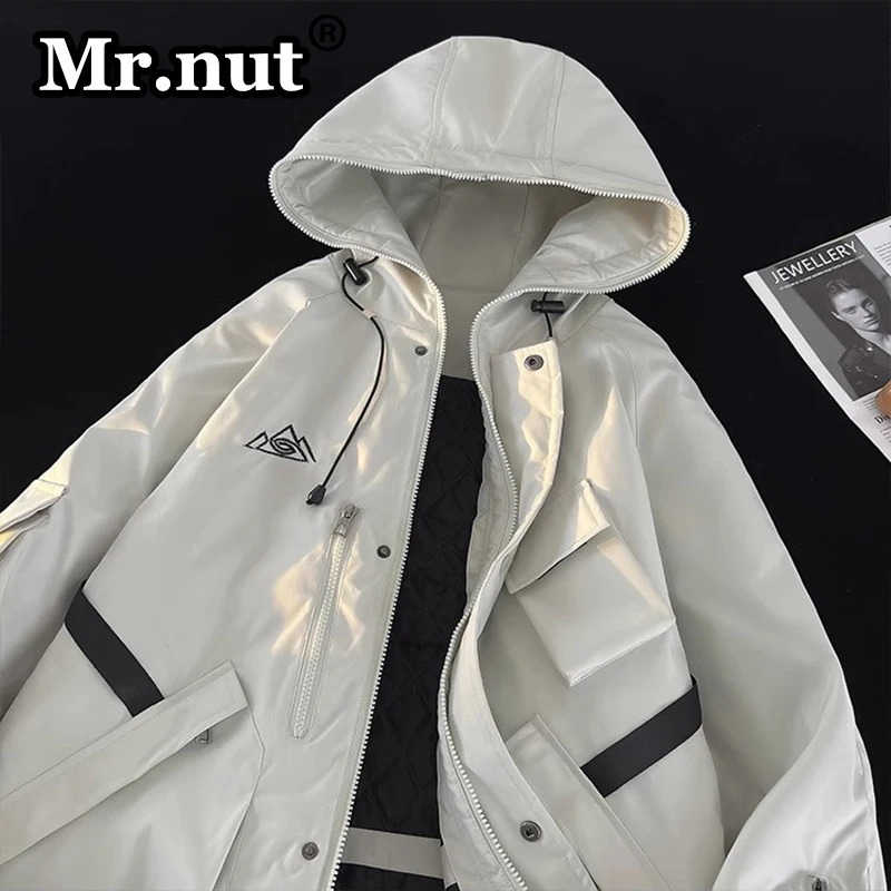 Mr.nut Winter Jacket for Men Outdoor Jackets Waterproof Multi-pocket New Ski Suit Thickened Climbing Suit Thermal Camping Hoodie