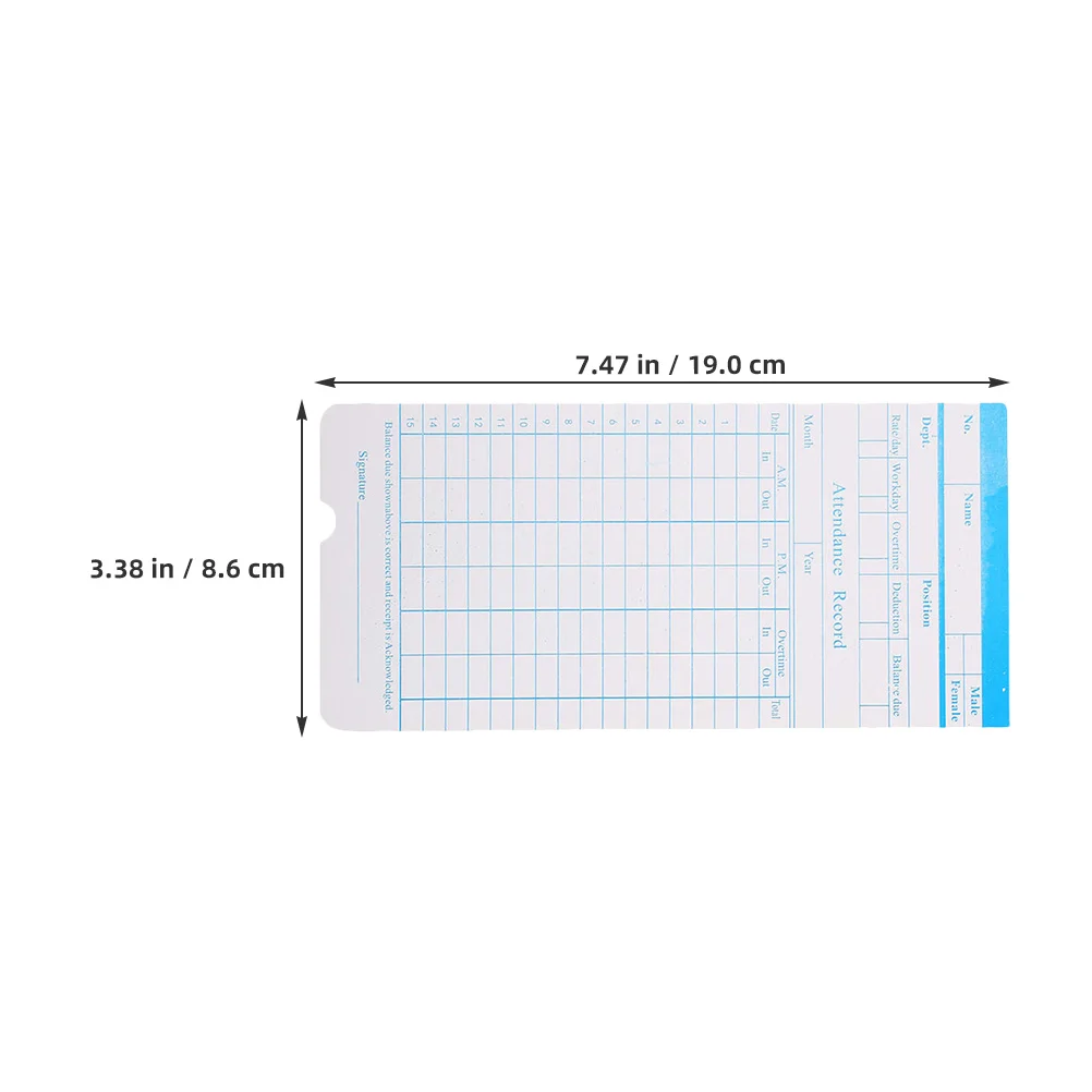 285Pcs Office Attendance Cards Double-Sided Timecards Monthly Punch Paper for Employees Time Recorder Timecards for Employees