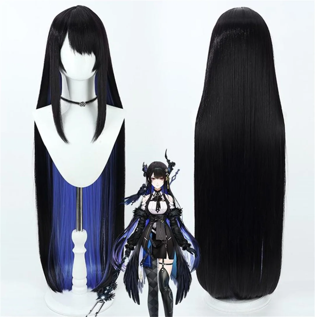 

Cosplay Hololive VTuber Nerissa Ravencroft Wig Anime party heat-resistant synthetic wig black blue long straight wig